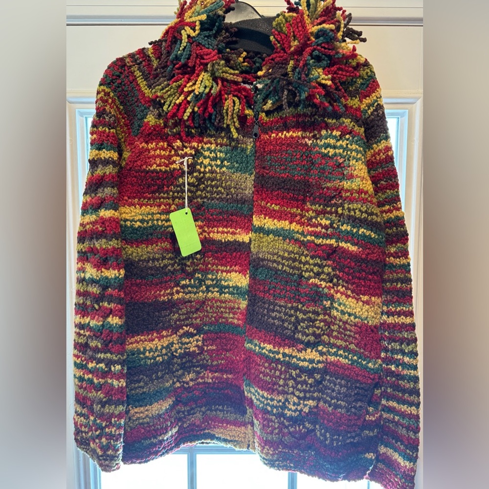 NWT The Sweater Venture handmade zip front sweater jacket with pockets.
